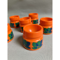 Zes vintage eierdopjes